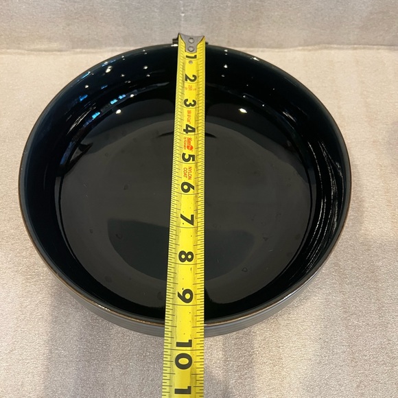 9" Salad Serving Bowl in the Jet Stripes pattern by Denby-Langley.  On Rim 9 5/8 - Picture 7 of 8